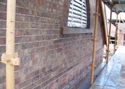 Specialised Cleaning And Sealing Of Delicate Badly Smoke Stained Brickwork To SDA Church. Macquarie St Windsor In 2010 - After