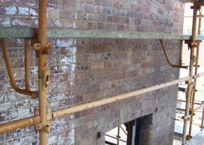 Specialised Cleaning And Sealing Of Delicate Badly Smoke Stained Brickwork To SDA Church. Macquarie St Windsor In 2010 - Before