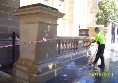 Graffiti Removal + Sandstone Cleaning at the Australian Museum over the last 20 years, College & Williams Street Sydney