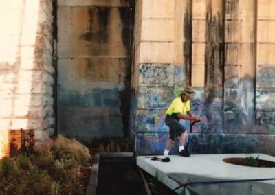 Graffiti Removal And Apply Anti Graffiti Coating To Heritage Listed John Witton Bridge Rydalmere - Before